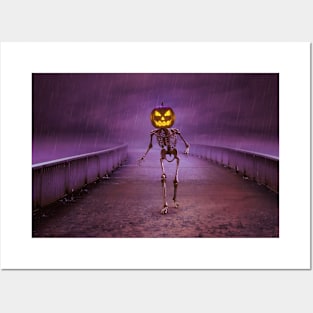 halloween scary evil pumpkin funny pumpkin head Posters and Art